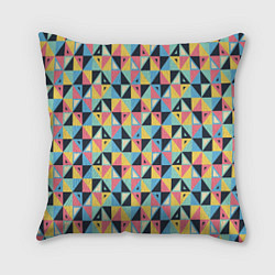 Подушка квадратная Треугольная мозаика, цвет: 3D-принт