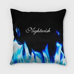 Подушка квадратная Nightwish blue fire, цвет: 3D-принт