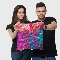 Подушка квадратная Феерия жидких красок, цвет: 3D-принт — фото 2