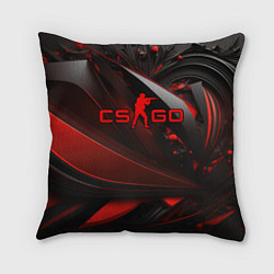 Подушка квадратная CS GO red and black