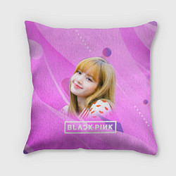 Подушка квадратная Blackpink Lisa pink, цвет: 3D-принт