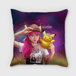 Подушка квадратная Jisoo and Pikachu