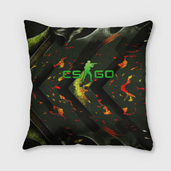 Подушка квадратная CSGO green logo, цвет: 3D-принт