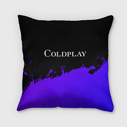 Подушка квадратная Coldplay purple grunge