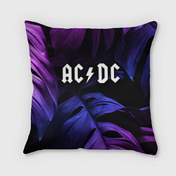 Подушка квадратная AC DC neon monstera, цвет: 3D-принт