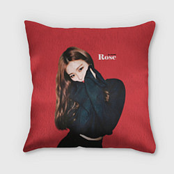 Подушка квадратная Black Pink Rose, цвет: 3D-принт