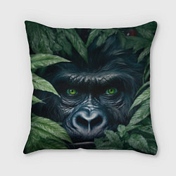 Подушка квадратная Крупная морда гориллы, цвет: 3D-принт