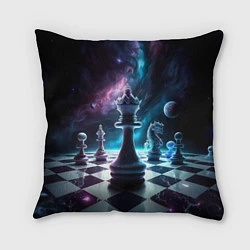 Подушка квадратная Космические шахматы, цвет: 3D-принт