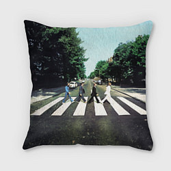Подушка квадратная The Beatles альбом Abbey Road, цвет: 3D-принт