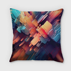 Подушка квадратная Цветная абстракция каменных сланцев, цвет: 3D-принт