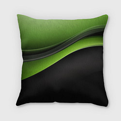 Подушка квадратная Black green abstract