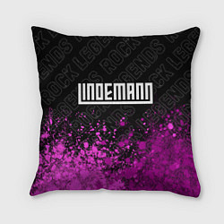 Подушка квадратная Lindemann rock legends: символ сверху, цвет: 3D-принт