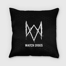 Подушка квадратная Watch Dogs glitch на темном фоне, цвет: 3D-принт