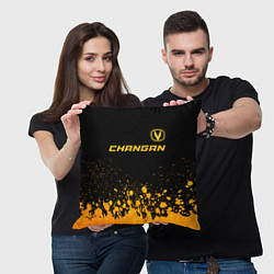 Подушка квадратная Changan - gold gradient: символ сверху, цвет: 3D-принт — фото 2