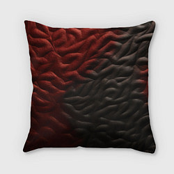 Подушка квадратная Красно черная волнистая текстура, цвет: 3D-принт