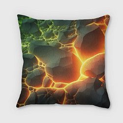 Подушка квадратная Валуны в лаве, цвет: 3D-принт