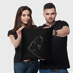 Подушка квадратная Хищник на черном фоне, цвет: 3D-принт — фото 2