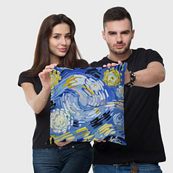 Подушка квадратная Облака в стиле Ван Гога, цвет: 3D-принт — фото 2