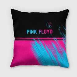 Подушка квадратная Pink Floyd - neon gradient: символ сверху, цвет: 3D-принт