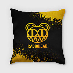 Подушка квадратная Radiohead - gold gradient, цвет: 3D-принт