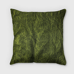 Подушка квадратная Мятая зеленая ткань, цвет: 3D-принт