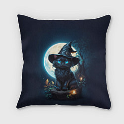 Подушка квадратная Кот ведьмы - Хэллоуин, цвет: 3D-принт