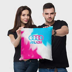 Подушка квадратная Audi neon gradient style, цвет: 3D-принт — фото 2
