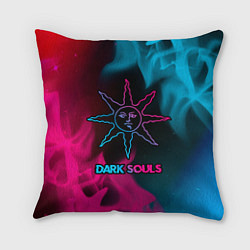Подушка квадратная Dark Souls - neon gradient, цвет: 3D-принт