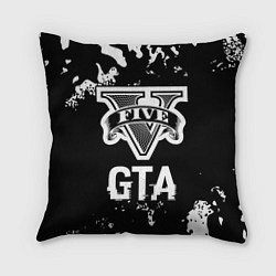 Подушка квадратная GTA glitch на темном фоне, цвет: 3D-принт