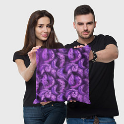 Подушка квадратная Фиолетовые щупальца и дым, цвет: 3D-принт — фото 2