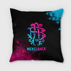 Подушка квадратная Nickelback - neon gradient, цвет: 3D-принт