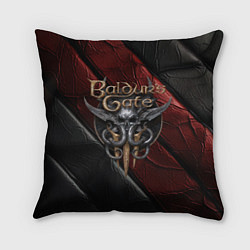 Подушка квадратная Baldurs Gate 3 logo dark