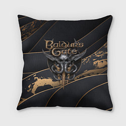 Подушка квадратная Baldurs Gate 3 logo dark logo, цвет: 3D-принт