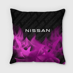Подушка квадратная Nissan pro racing: символ сверху, цвет: 3D-принт
