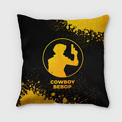 Подушка квадратная Cowboy Bebop - gold gradient