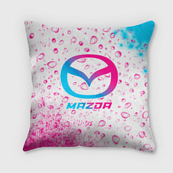 Подушка квадратная Mazda neon gradient style, цвет: 3D-принт