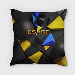 Подушка квадратная CSGO blue yellow abstract