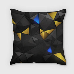 Подушка квадратная Black yellow geometry, цвет: 3D-принт