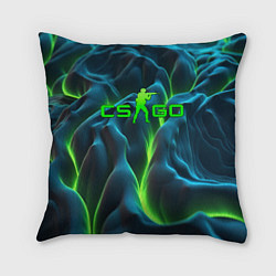 Подушка квадратная CSGO green texture, цвет: 3D-принт