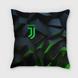 Подушка квадратная Juventus black green logo, цвет: 3D-принт