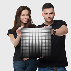Подушка квадратная Черная градиентная клетка, цвет: 3D-принт — фото 2