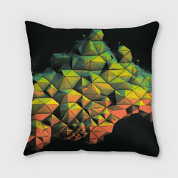 Подушка квадратная Зеленая кубическая абстракция, цвет: 3D-принт