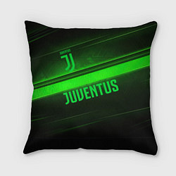 Подушка квадратная Juventus green line, цвет: 3D-принт