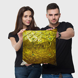 Подушка квадратная Золотой самородок, цвет: 3D-принт — фото 2