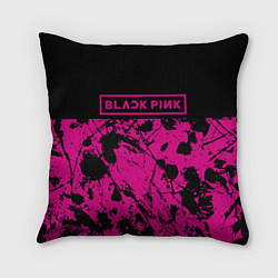 Подушка квадратная Black pink - emblem - pattern - music