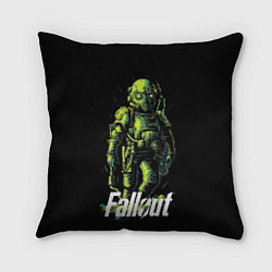 Подушка квадратная Fallout green, цвет: 3D-принт