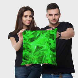 Подушка квадратная Geometry green, цвет: 3D-принт — фото 2