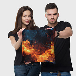 Подушка квадратная Fire black background, цвет: 3D-принт — фото 2