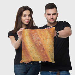 Подушка квадратная Корочка батона, цвет: 3D-принт — фото 2