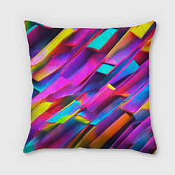 Подушка квадратная Неоновые разноцветные пластины, цвет: 3D-принт